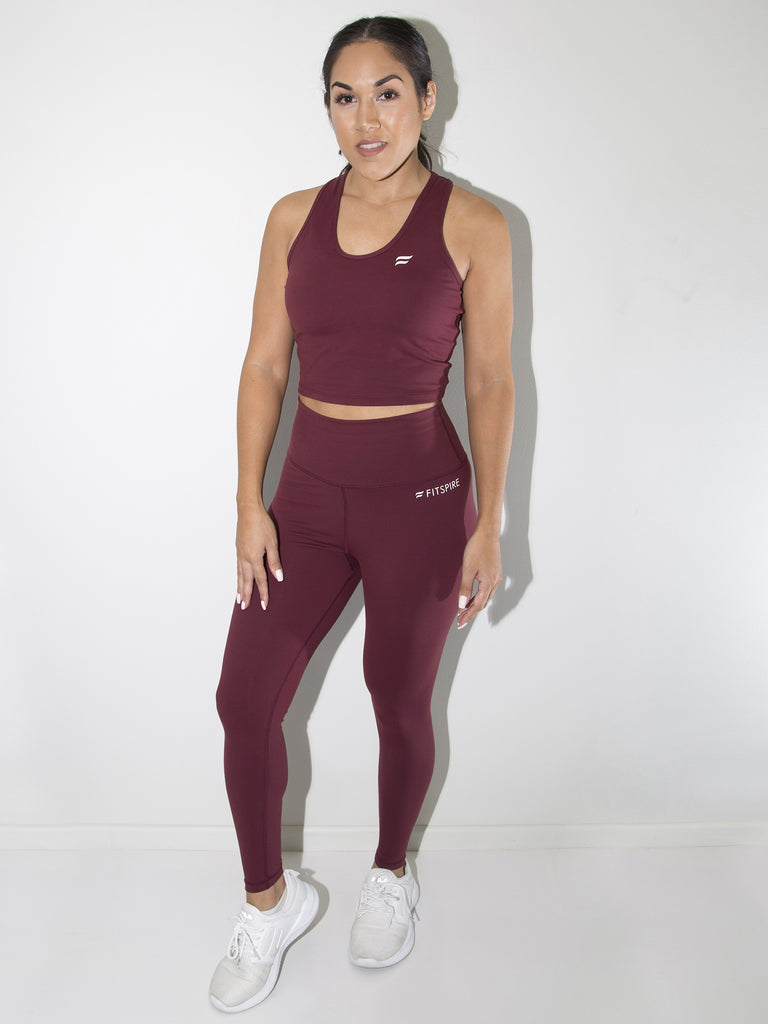Curvy Side Pocket Leggings in Burgundy (1XL-3XL) – Spotted Sparrow Boutique
